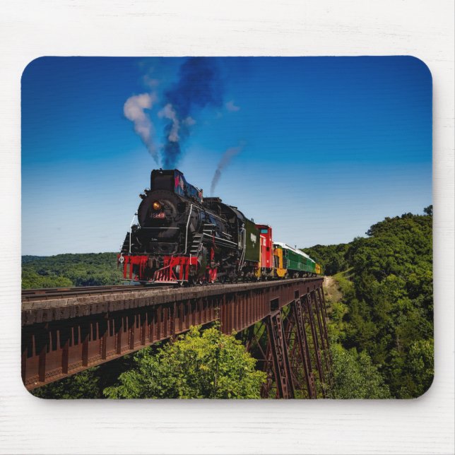 Beautiful Steam Locomotive Over a Bridge JS8419 Mouse Mat (Front)