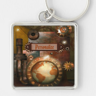 Beautiful Steampunk Personalised Key Chain