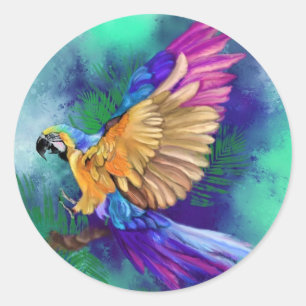 Beautiful Sticker Colourful Parrot