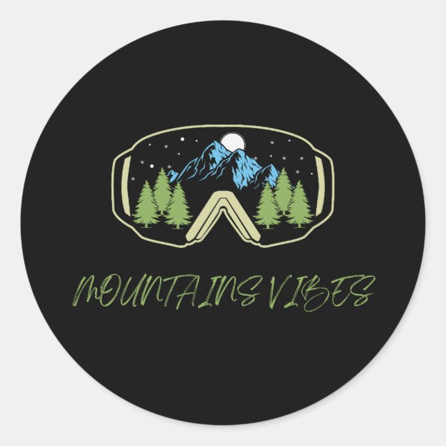 Beautiful sticker for skiing and adventure lovers. (Front)