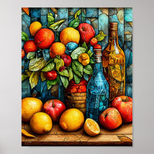 Beautiful still life Vintage Fruit Bowl Art Print