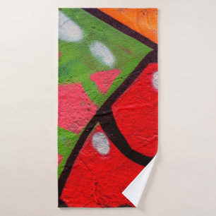Beautiful street art of graffiti. Abstract color c Bath Towel