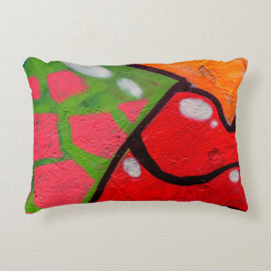 Beautiful street art of graffiti. Abstract color c Decorative Cushion