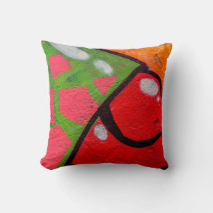 Beautiful street art of graffiti. Abstract colour Cushion