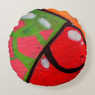 Beautiful street art of graffiti. Abstract colour Round Cushion