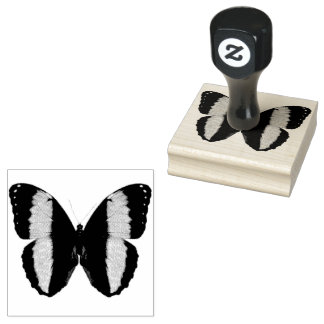 Beautiful Stripe Butterfly Rubber Stamp