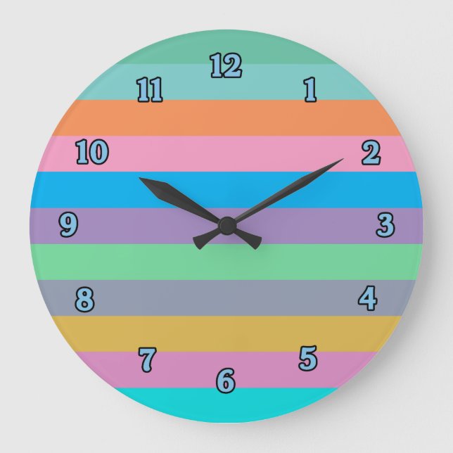 Beautiful Striped Colours Wall Clock (Front)
