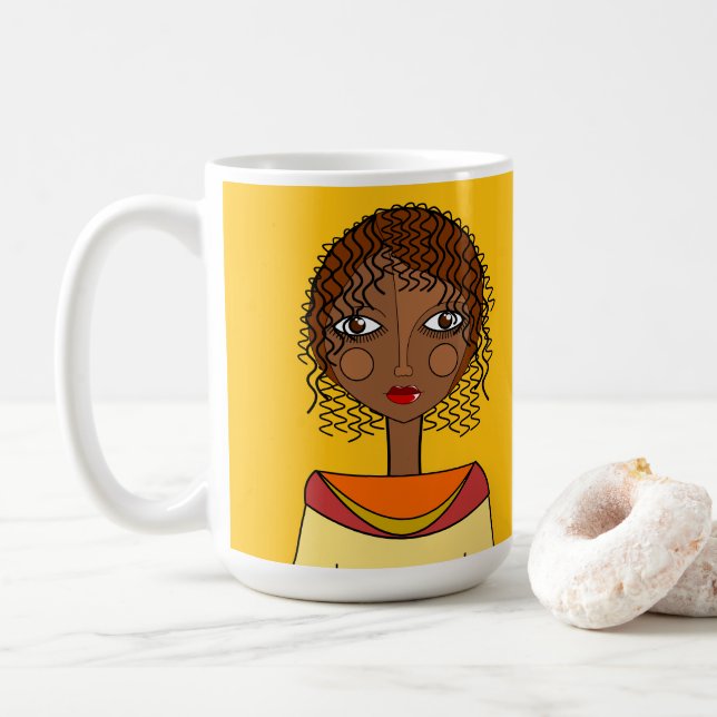 Beautiful Stylised Face Mug (With Donut)