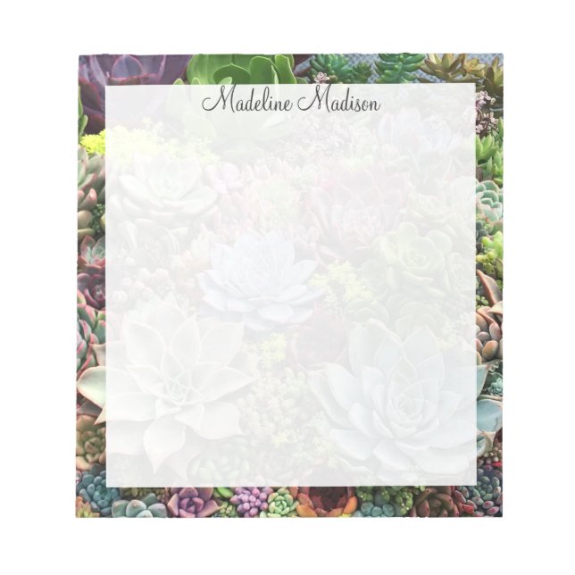 Beautiful Succulents Notepad (Front)