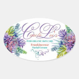 Beautiful Succulents Organic Skin Care Stickers