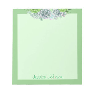 Beautiful Succulents Plants Lovers Personalised No Notepad