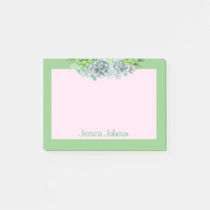 Beautiful Succulents Plants Lovers Personalised Post-it Notes