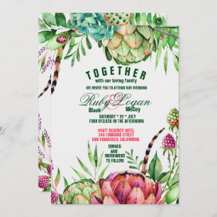 Beautiful Succulents Wedding Invitation