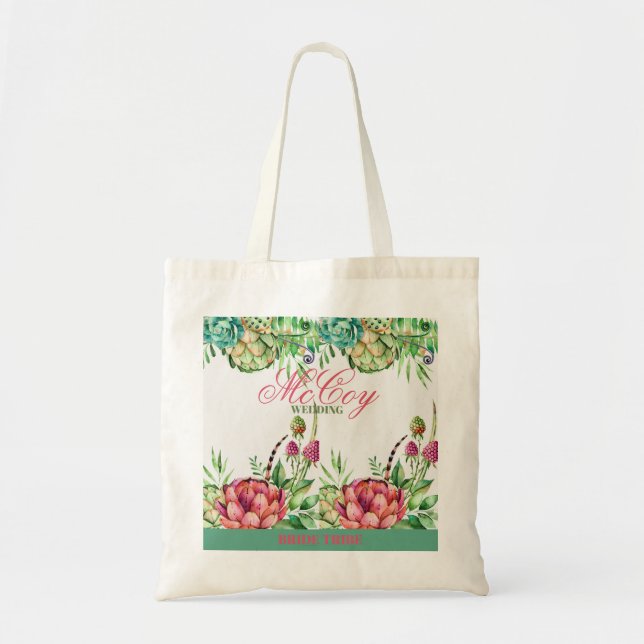 Beautiful Succulents Wedding Tote Bag (Front)