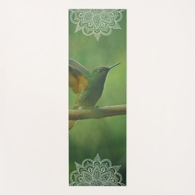 Beautiful Sugar Bird Mandala Yoga Mat (Front)