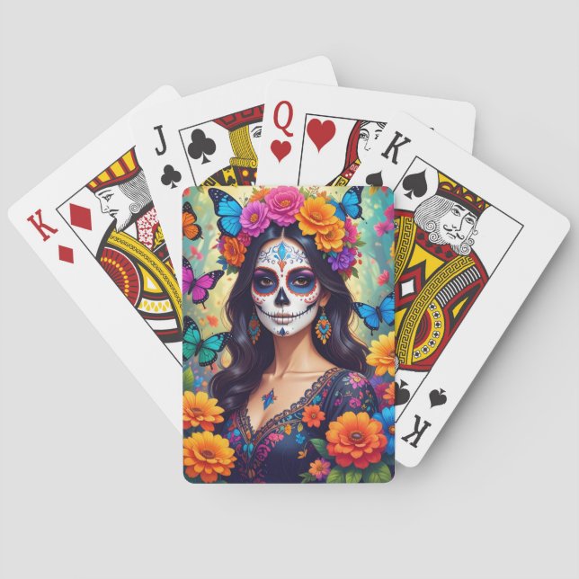 Beautiful Sugar Skull Classic Playing Cards (Back)