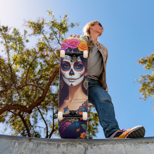 Beautiful Sugar Skull Skateboard (Outdoor 1)