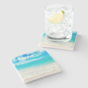 Beautiful Summer Beach Stone Coaster