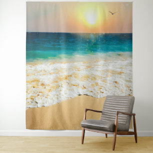 Beautiful Summer Beach Sunset Photo Tapestry
