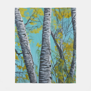 Beautiful Summer Birch Fleece Blanket