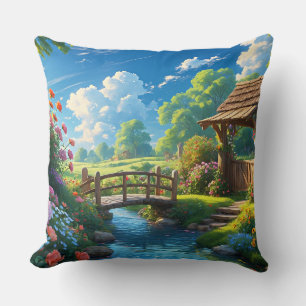 Beautiful Summer, colourful illustration, Cushion