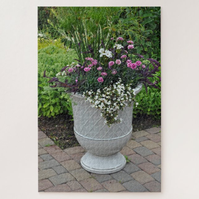 Beautiful summer flower planter jigsaw puzzle (Vertical)