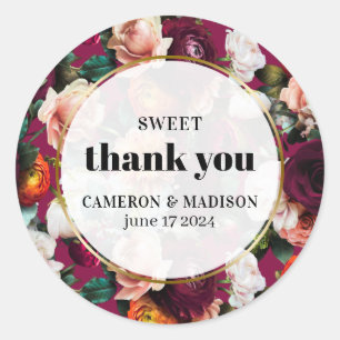 Beautiful Summer Flowers Wedding  Classic Round Sticker