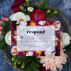 Beautiful Summer Flowers Wedding Suite RSVP Card