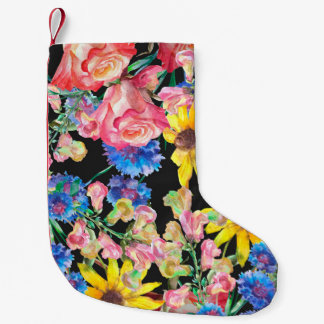 Beautiful Summer flowers with roses. Floral seamle Small Christmas Stocking