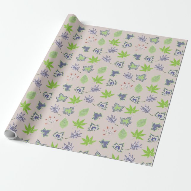Beautiful Summer Pattern Wrapping Paper (Unrolled)