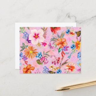 Beautiful summer pink floral card