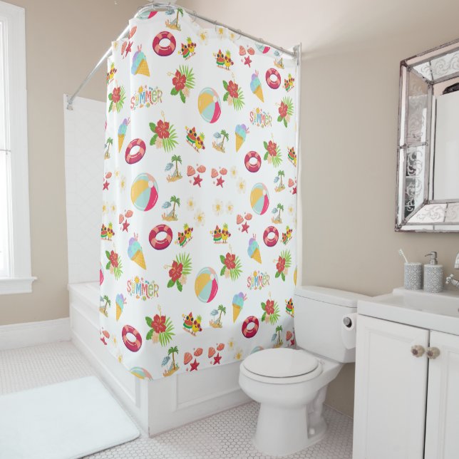 Beautiful Summer Seamless Pattern Shower Curtain (In Situ)