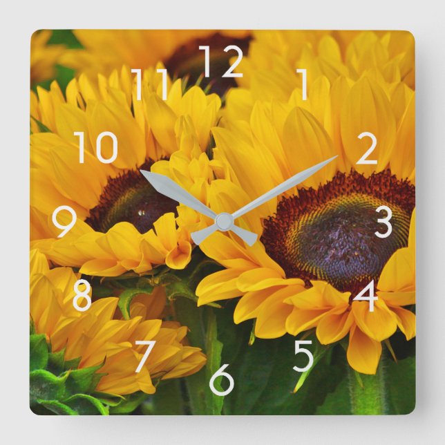 Beautiful Summer Sunflower Painting Clock (Front)