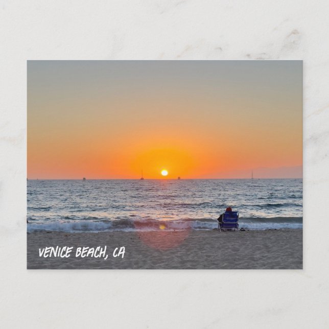 Beautiful Summer Sunset - Venice Beach, CA Postcard (Front)