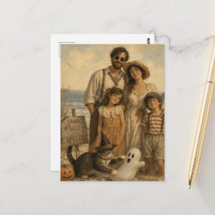 Beautiful Summerween Family Beach Vacation Postcard