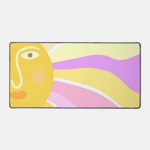 beautiful sun abstract painting desk mat