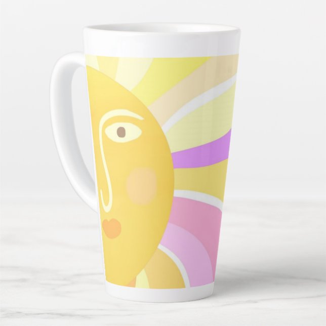 beautiful sun abstract painting latte mug (Left Angle)
