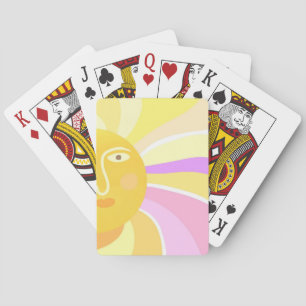 beautiful sun abstract painting playing cards