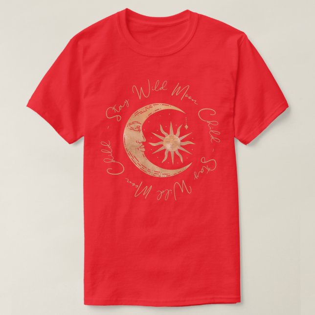 Beautiful Sun and Moon Celestial Boho  T-Shirt (Design Front)