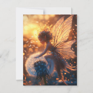 Beautiful Sun Fairy with Dandelion Postcard