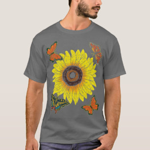 Beautiful Sunflower Animal Lover Lepidopterist But T-Shirt