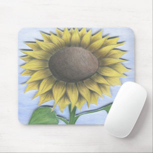 Beautiful Sunflower Drawing Mouse Mat