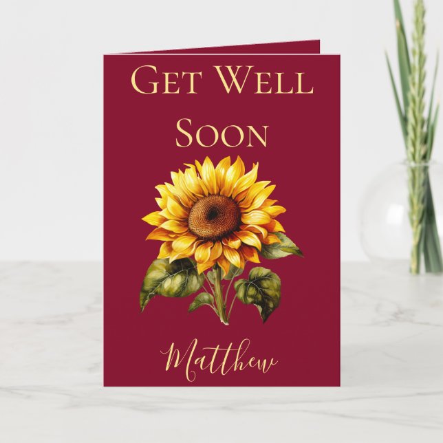 Beautiful Sunflower Get Well Soon Card (Front)