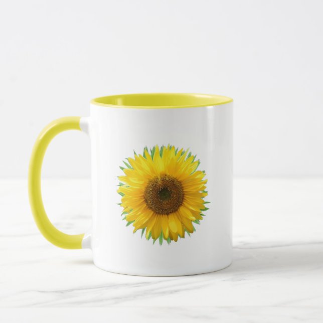 Beautiful sunflower & joy text Mug (Left)