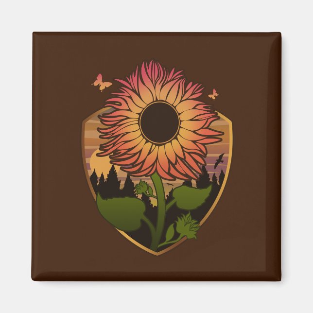 Beautiful Sunflower Magnet (Front)