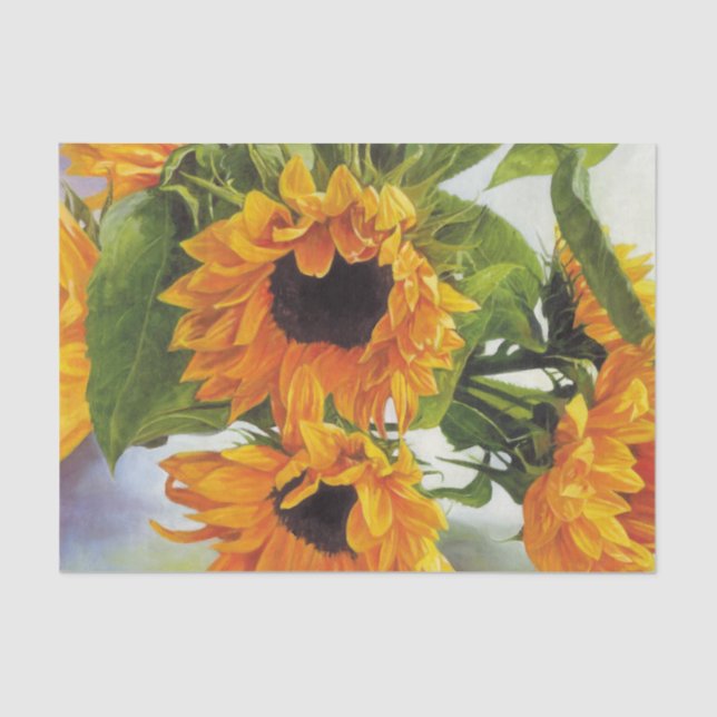 Beautiful Sunflower Painting Tissue Paper (Front)