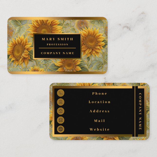 Beautiful Sunflower Popular Collection Business Card (Front/Back)
