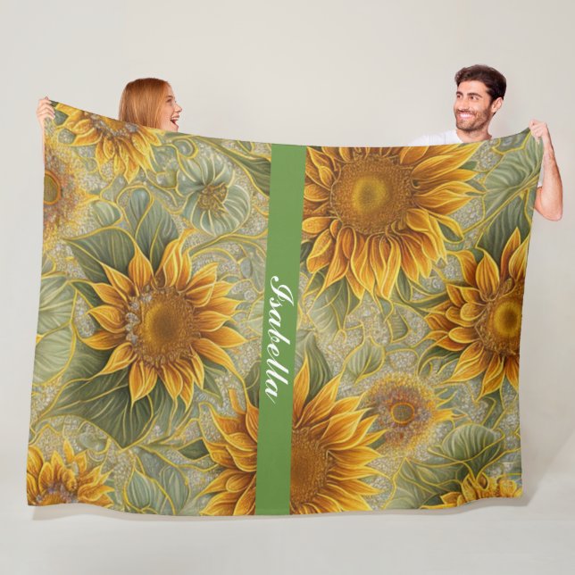 Beautiful Sunflower Popular Collection Fleece Blanket (In Situ)