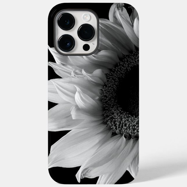Beautiful Sunflower Portrait in Black and White Case-Mate iPhone Case (Back)