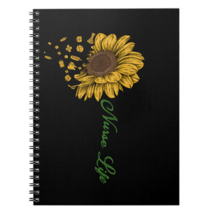Beautiful Sunflower Registered Nurse Flower Notebook